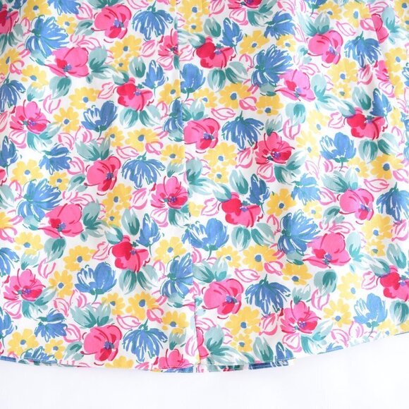 Vintage Multi Colour Floral A-Line Midi Skirt  with Pockets - Picture 5 of 13